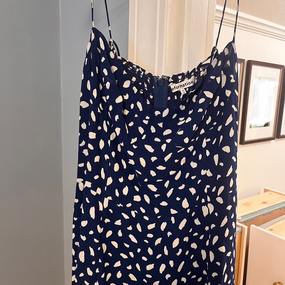 Reformation Blue and White Midi Dress - Picture 4 of 7